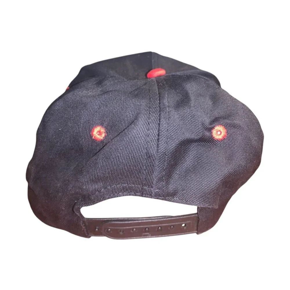 Vintage Firehawk Hat Cap Snap‎ Back Adjustable Mens Red Black KC OSFM